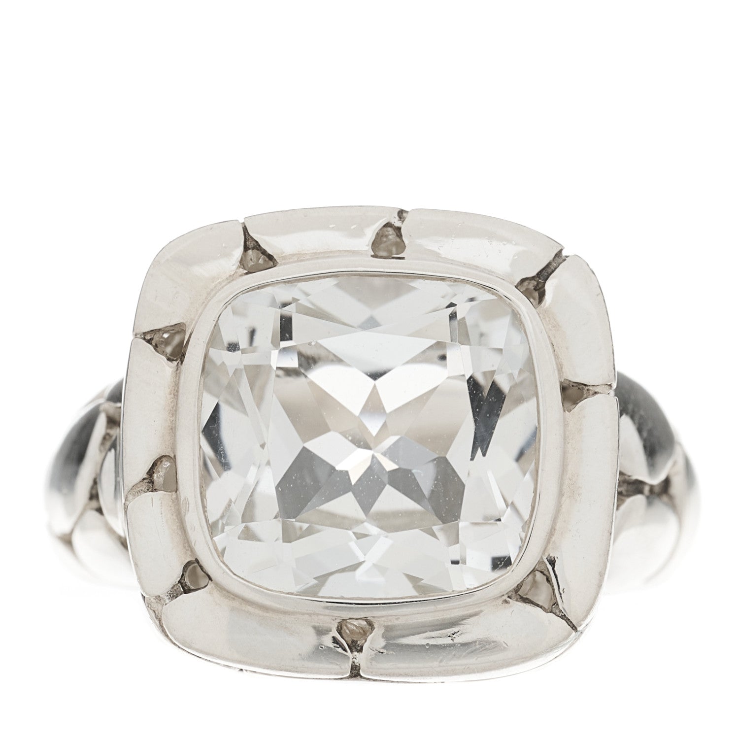 John Hardy Sterling Silver White Topaz Batu Kali Square Ring 54 7 1 of 5
