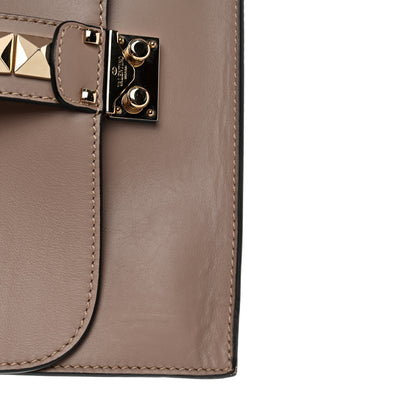 Valentino Garavani Vitello Glam Lock Rockstud Clutch Poudre 7 of 10