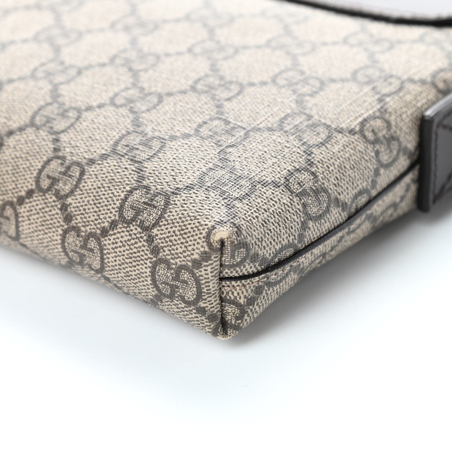 Gucci GG Supreme Monogram Selleria Calfskin Small Satchel Messenger Bag Beige Ebony Cocoa Dark Chocolate 11 of 14