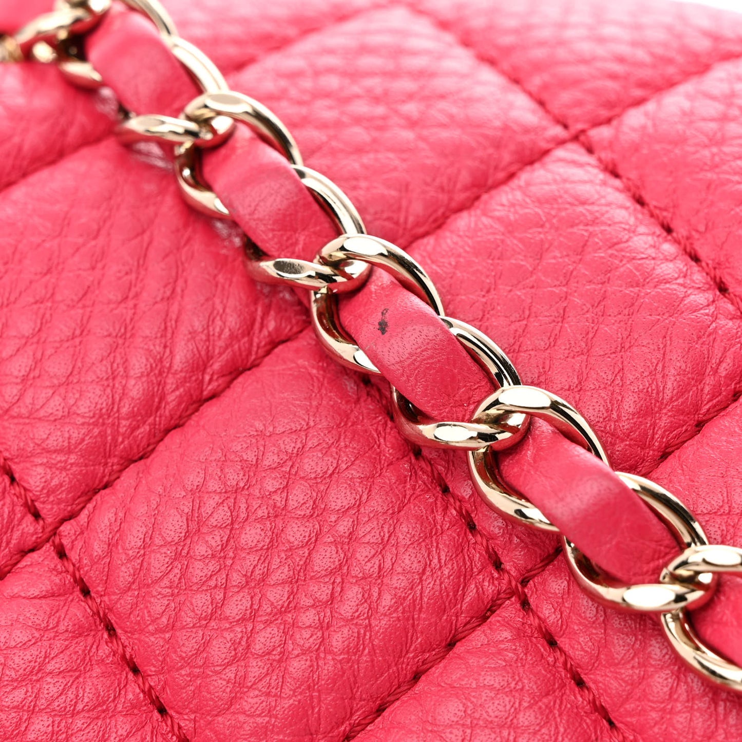 Calfskin Quilted Small XXL Travel Flap Bag Dark Pink