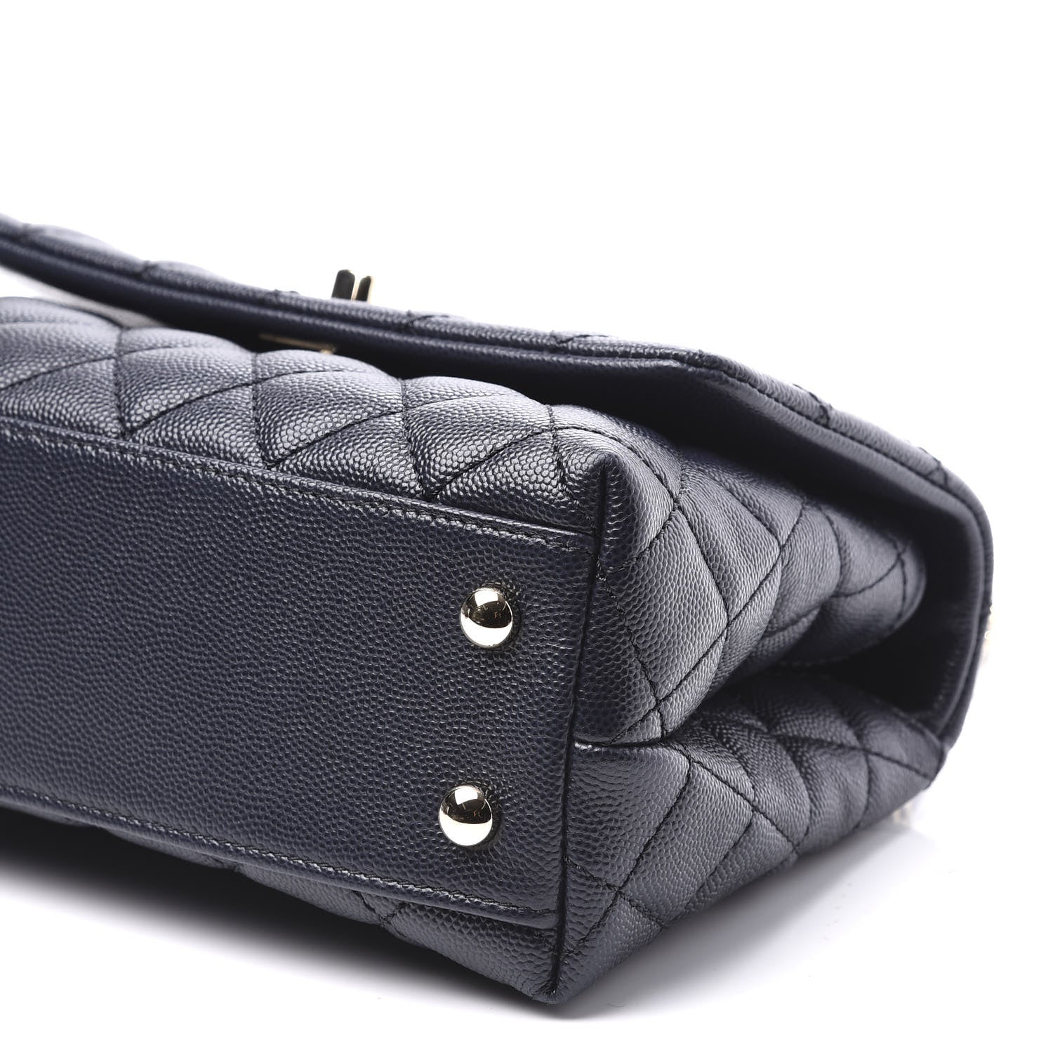 Chanel Caviar Quilted Mini Coco Handle Flap Navy Blue 5 of 11