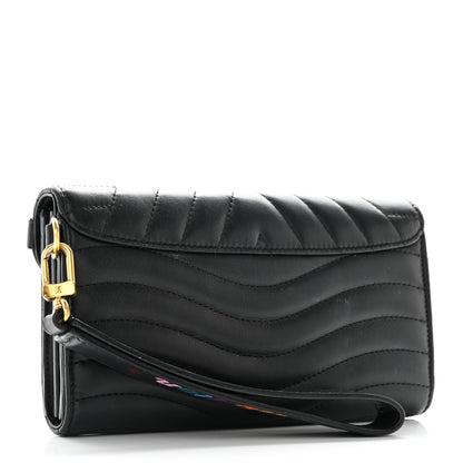 Louis Vuitton Calfskin Love Lock New Wave Long Wallet Black 3 of 14