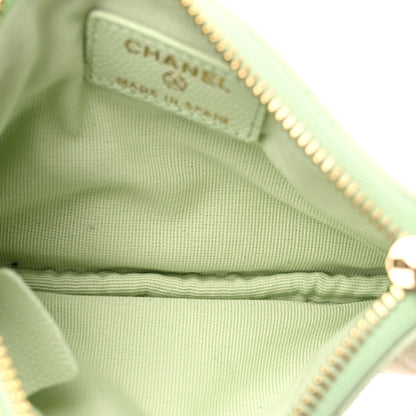 Chanel Caviar Quilted Small Cosmetic Case Light Green 5 of 9