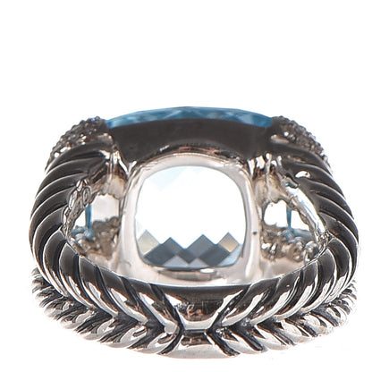 David Yurman Sterling Silver Diamond Blue Topaz Willow Ring 51 5.75 4 of 6