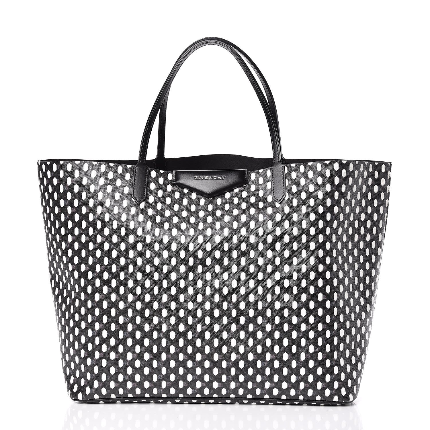 Givenchy Coated Canvas Large Antigona Tote Black White 3 of 17