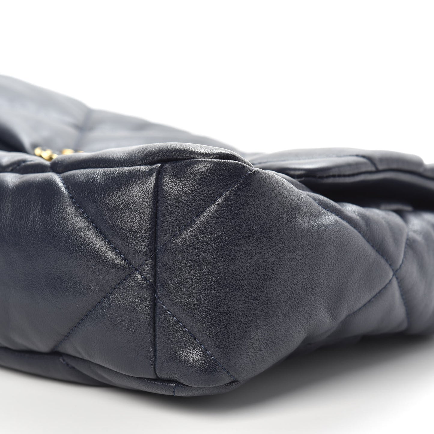 Lambskin Quilted Large Chanel 19 Flap Navy Blue