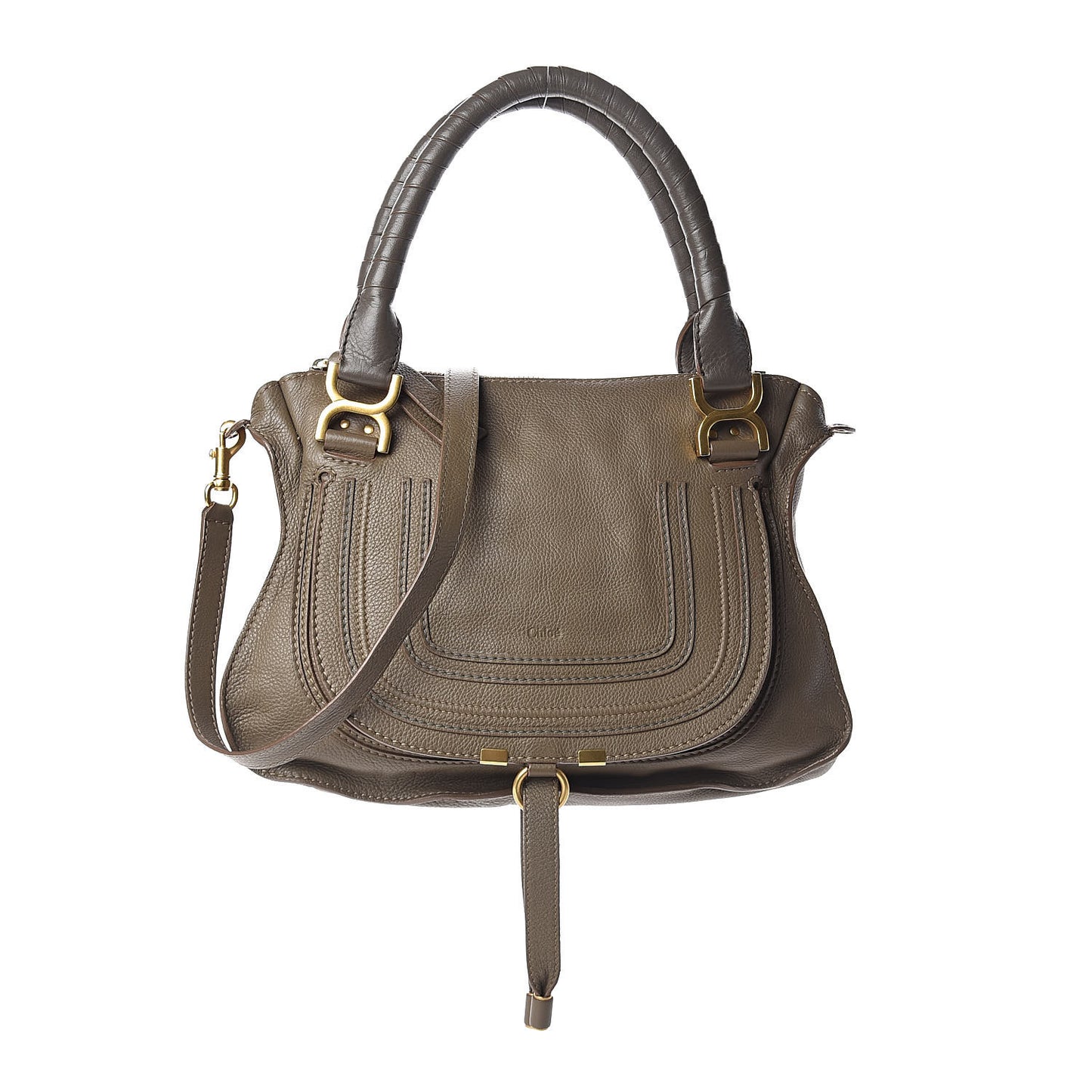 Calfskin Medium Marcie Satchel Anchor Grey