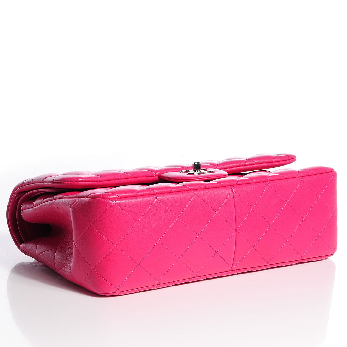 Lambskin Quilted Jumbo Double Flap Dark Pink
