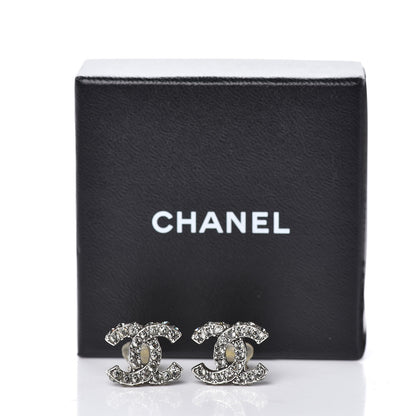 Chanel Crystal CC Clip On Earrings Silver 5 of 5