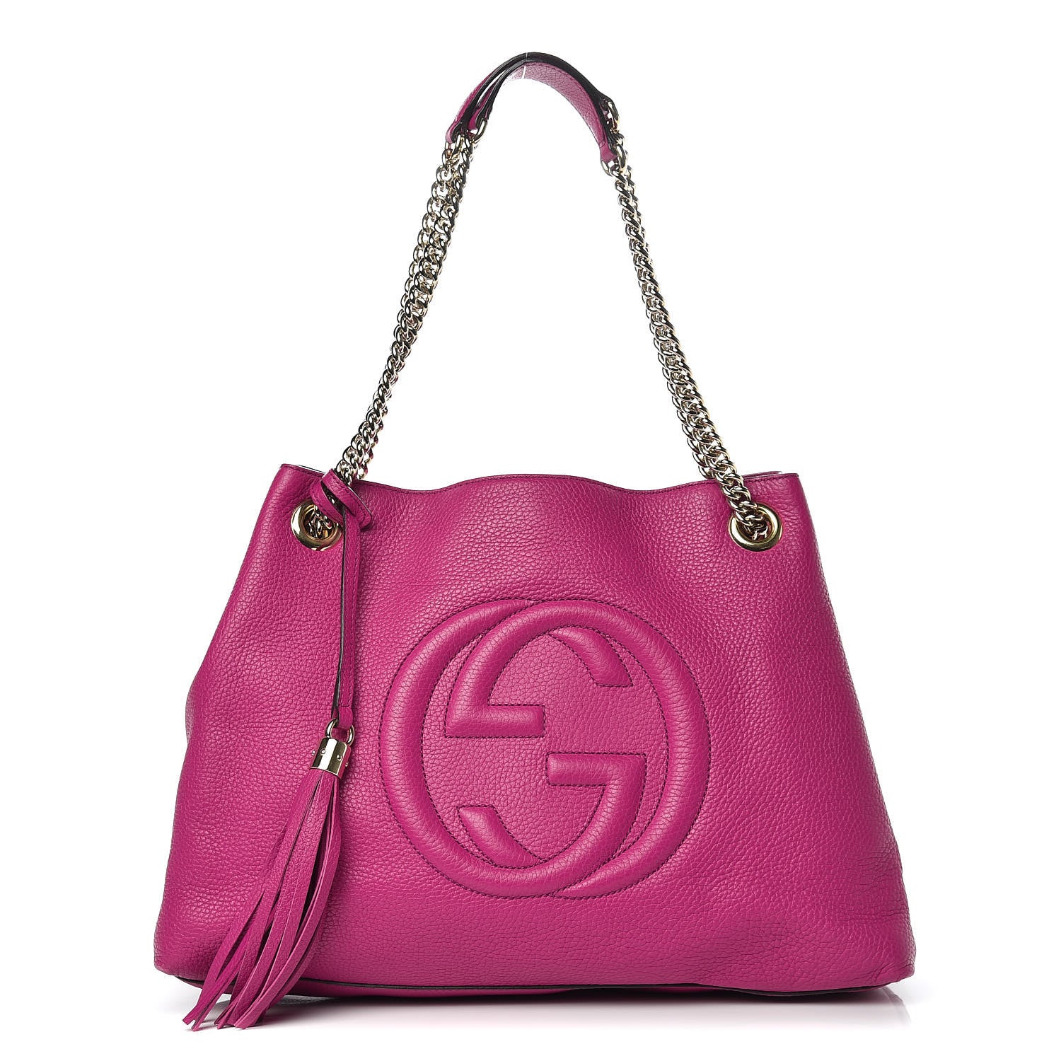 Gucci Cellarius Calfskin Medium Soho Chain Shoulder Bag Bright Bouganville 1 of 11