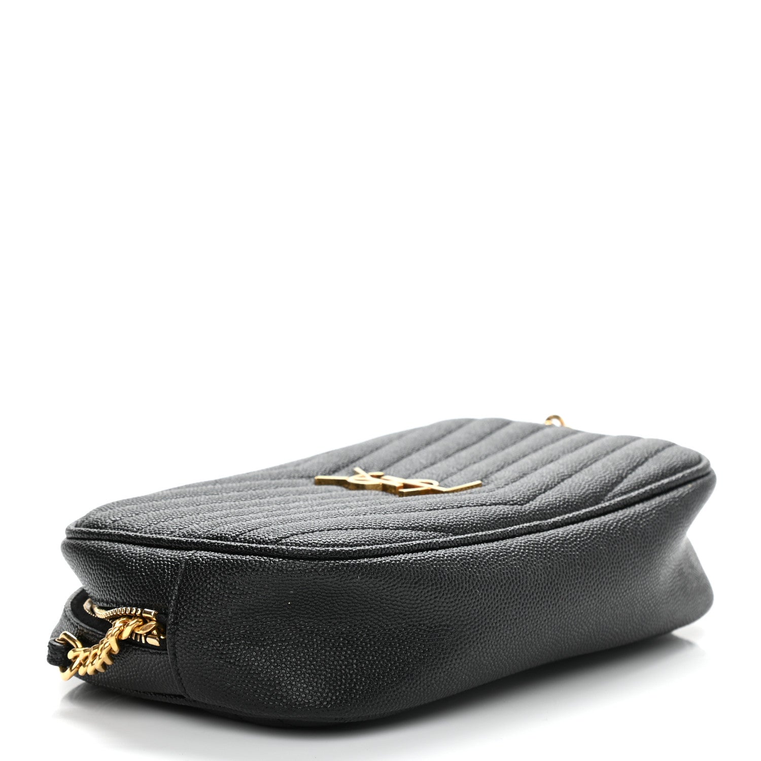 Saint Laurent Grain De Poudre Matelasse Monogram Mini Lou Camera Bag Black 4 of 12