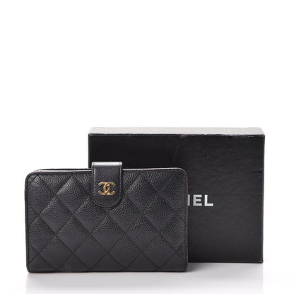 Chanel Caviar Quilted Zipped Pocket Wallet Black 14 of 14