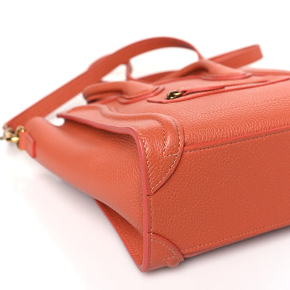 Celine Drummed Calfskin Nano Luggage Lychee 8 of 9