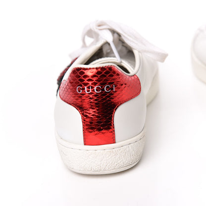 Gucci Calfskin Web Crystal Womens Mouth Ace Sneakers 37 White 17 of 17