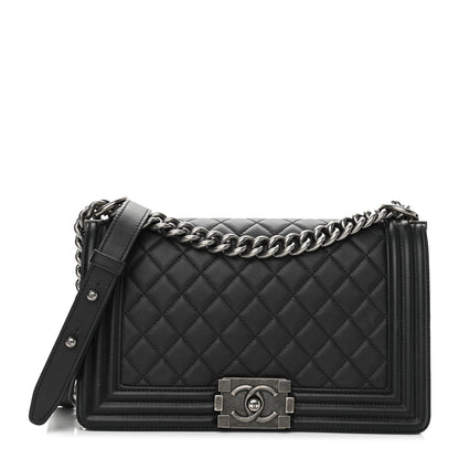 Chanel Calfskin Quilted Medium Boy Flap Black 1 of 11