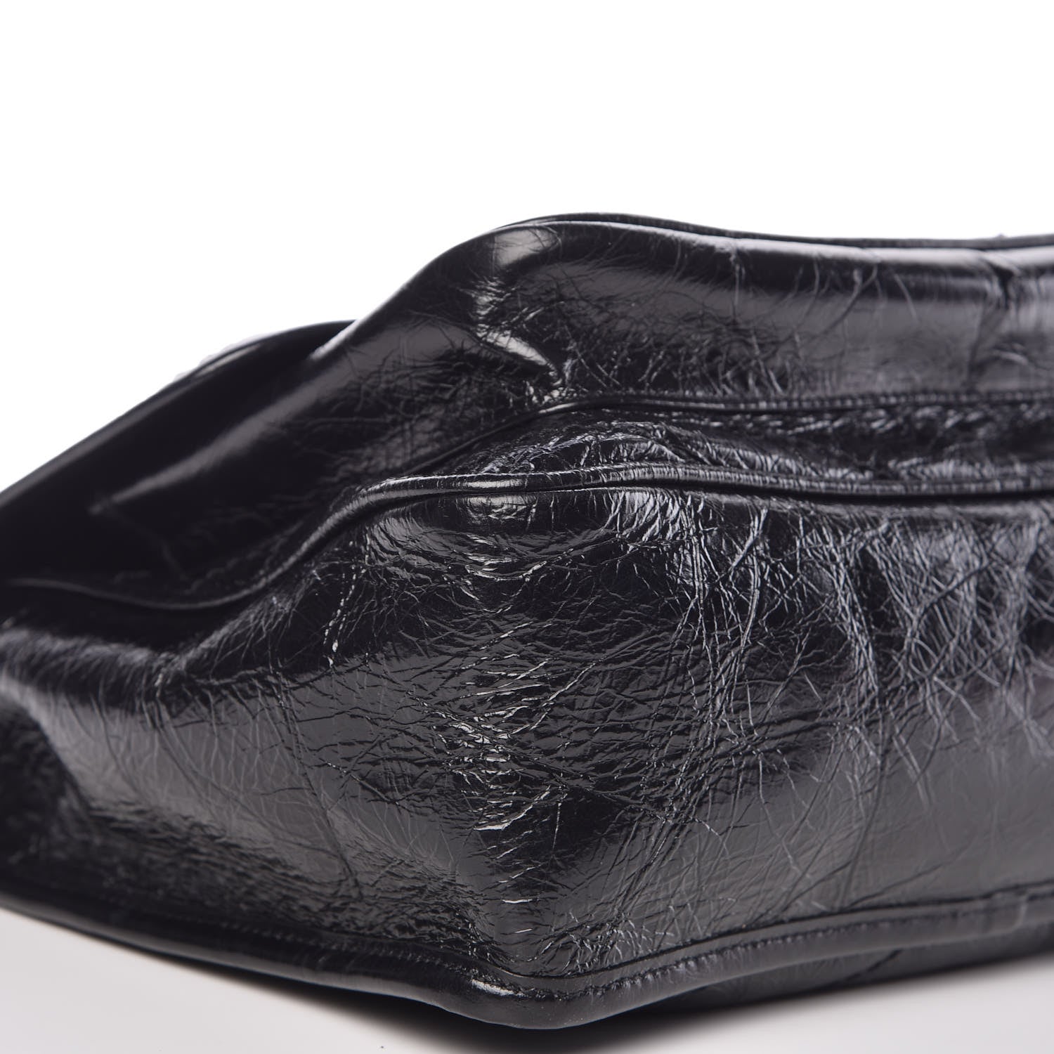 Saint Laurent Crinkled Calfskin Matelasse Monogram Medium Niki Chain Satchel Black 8 of 9