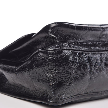 Saint Laurent Crinkled Calfskin Matelasse Monogram Medium Niki Chain Satchel Black 8 of 9