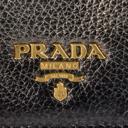 Prada Vitello Daino Antik Continental Flap Wallet Piombo 8 of 8