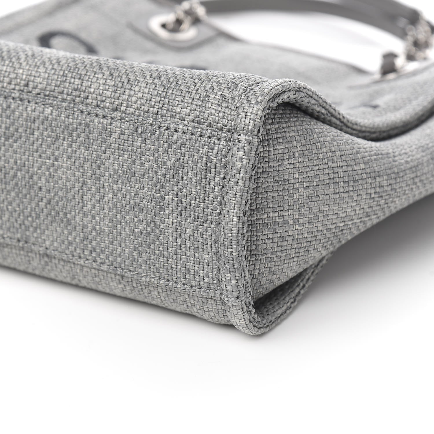 Chanel Straw Raffia Mini Deauville Tote Grey 8 of 9