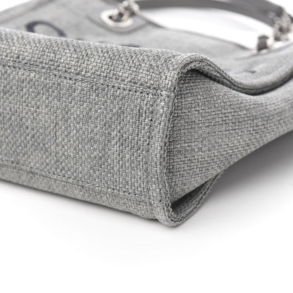 Chanel Straw Raffia Mini Deauville Tote Grey 8 of 9