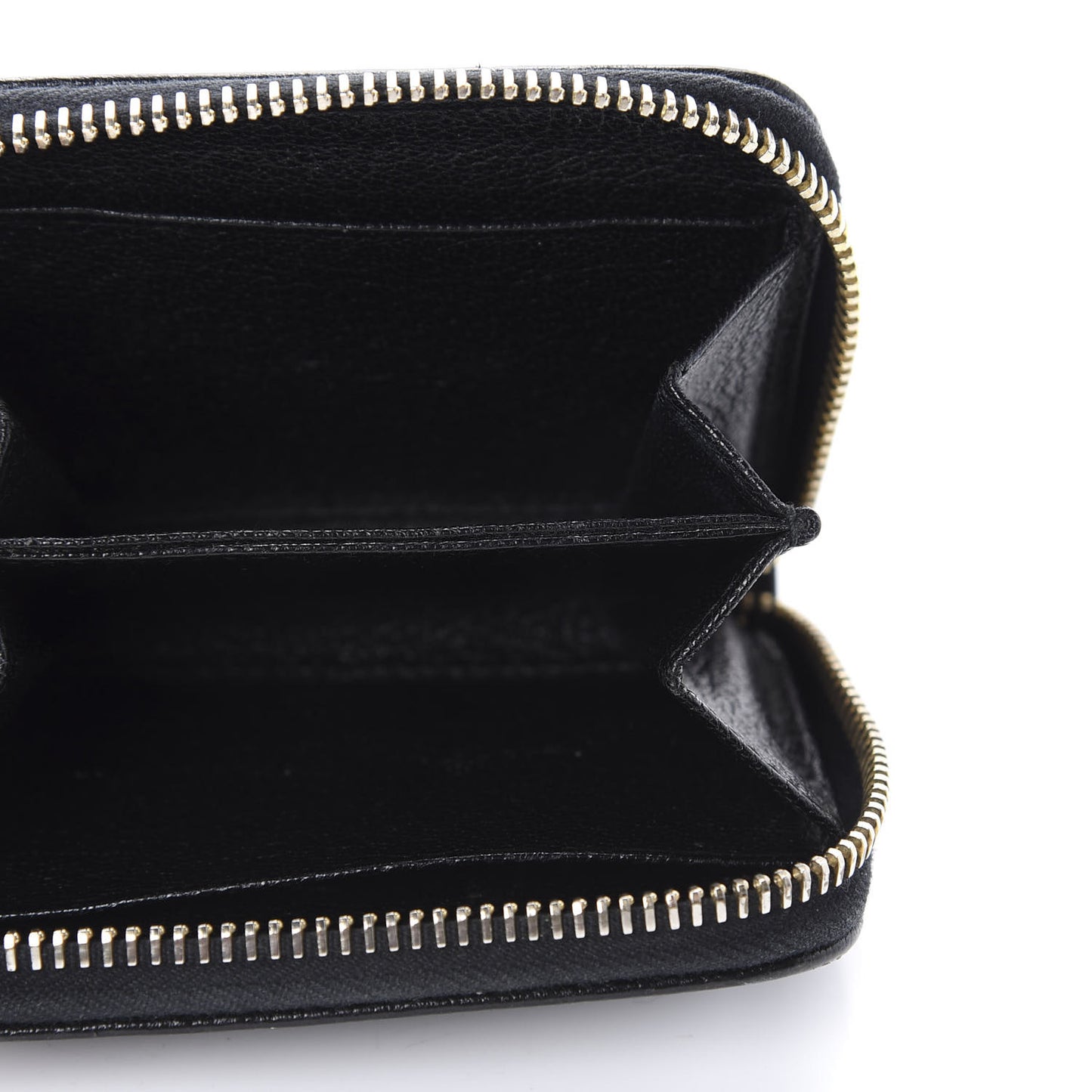 Goatskin Madras Zip Around Coin Purse Black