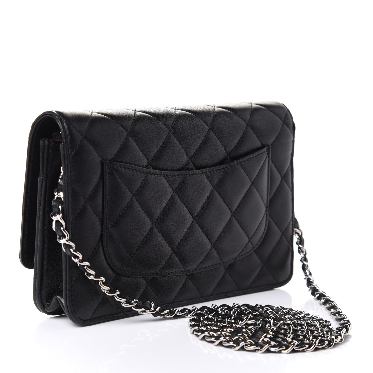 Chanel Lambskin Quilted Wallet On Chain WOC Black 3 of 11