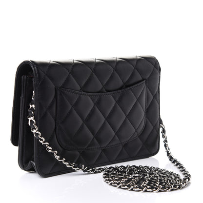 Chanel Lambskin Quilted Wallet On Chain WOC Black 3 of 11