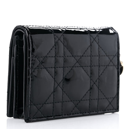 Christian Dior Patent Cannage Mini Lady Dior Wallet Black 3 of 8