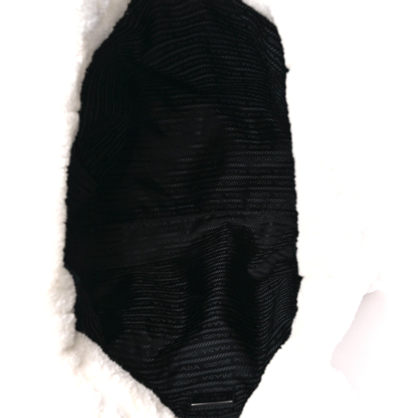 Terry Cloth Tote Bag White Black