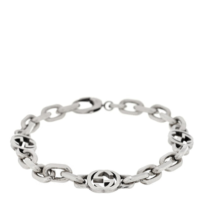 Gucci Sterling Silver Narrow Interlocking G Link Bracelet 1 of 3