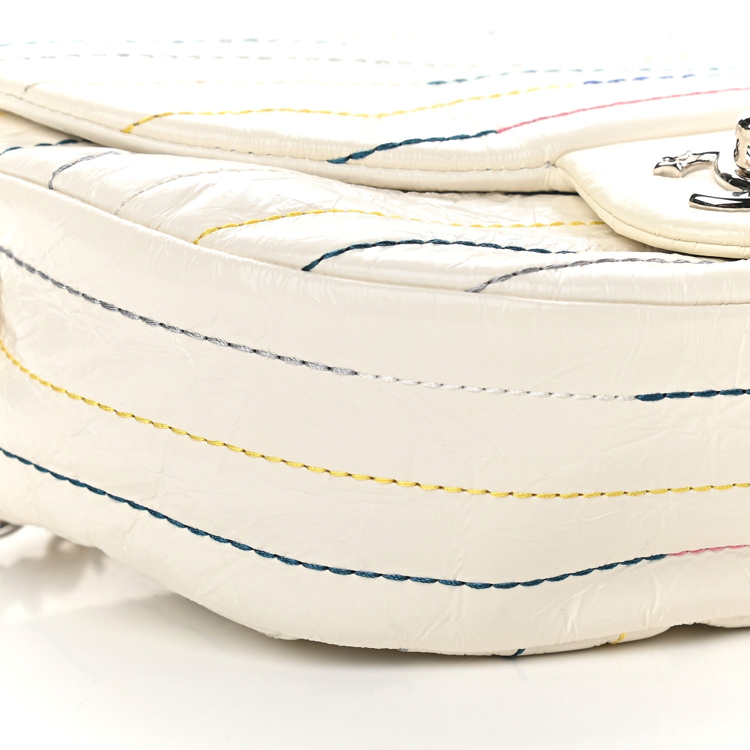 Chanel Distressed Calfskin Belt Bag White 8 of 9