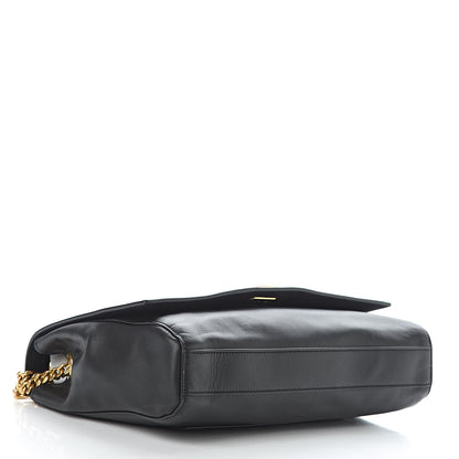 Saint Laurent Smooth Calfskin Suede Medium Reversible Monogram Kate Satchel Black 6 of 15