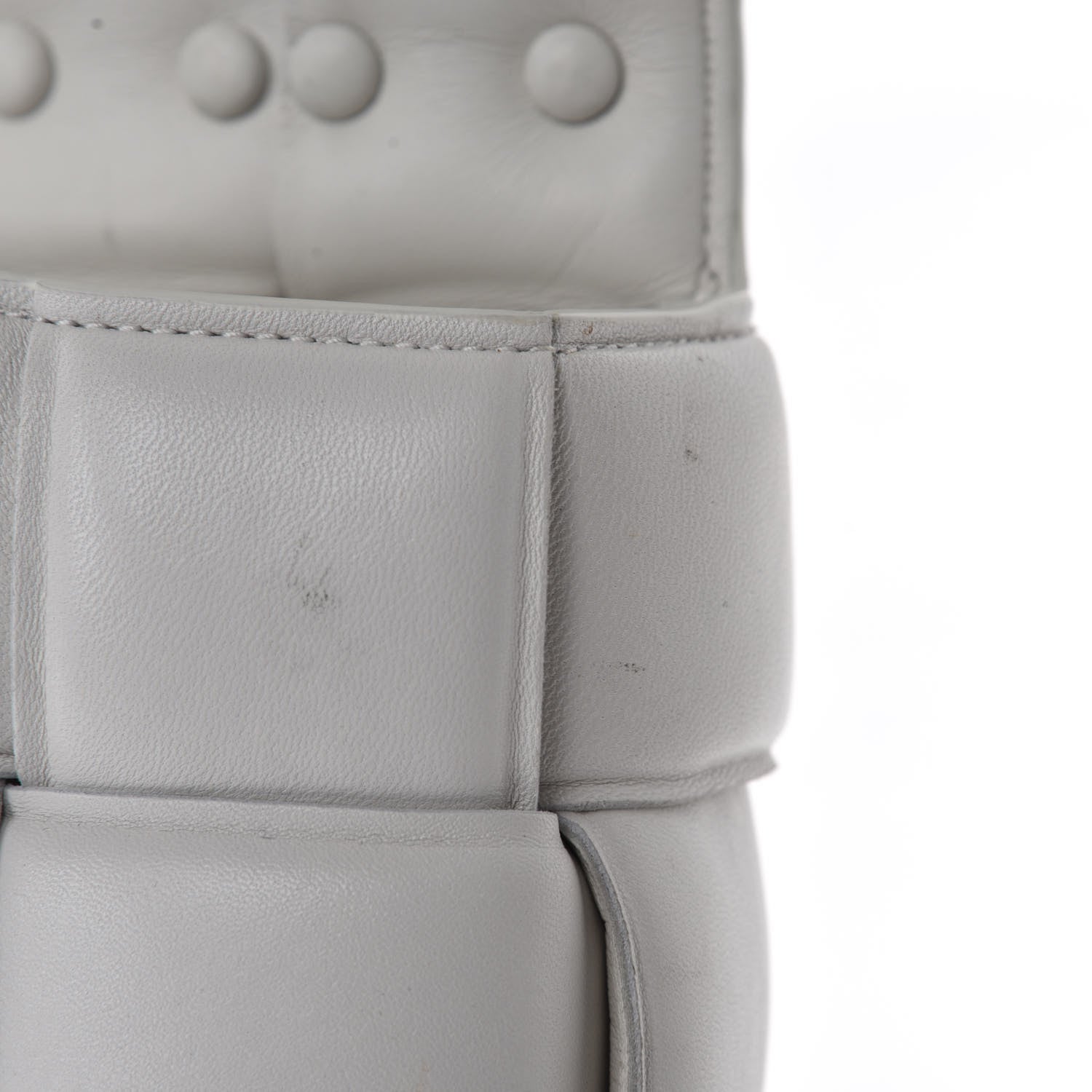 Bottega Veneta Lambskin Maxi Intreccio Padded Chain Cassette Crossbody Bag White 11 of 13