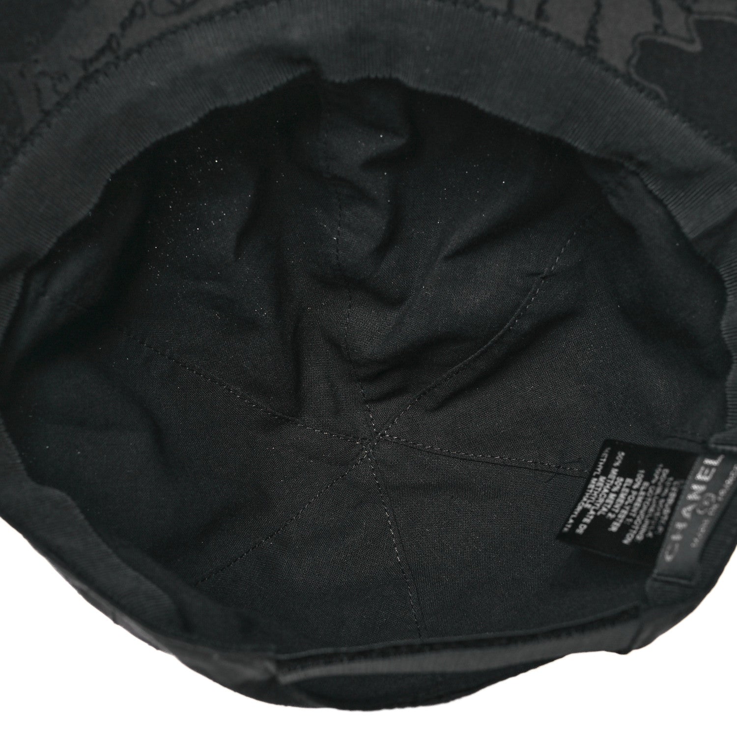 Chanel Silk Jacquard CC Cap Hat Black 7 of 8
