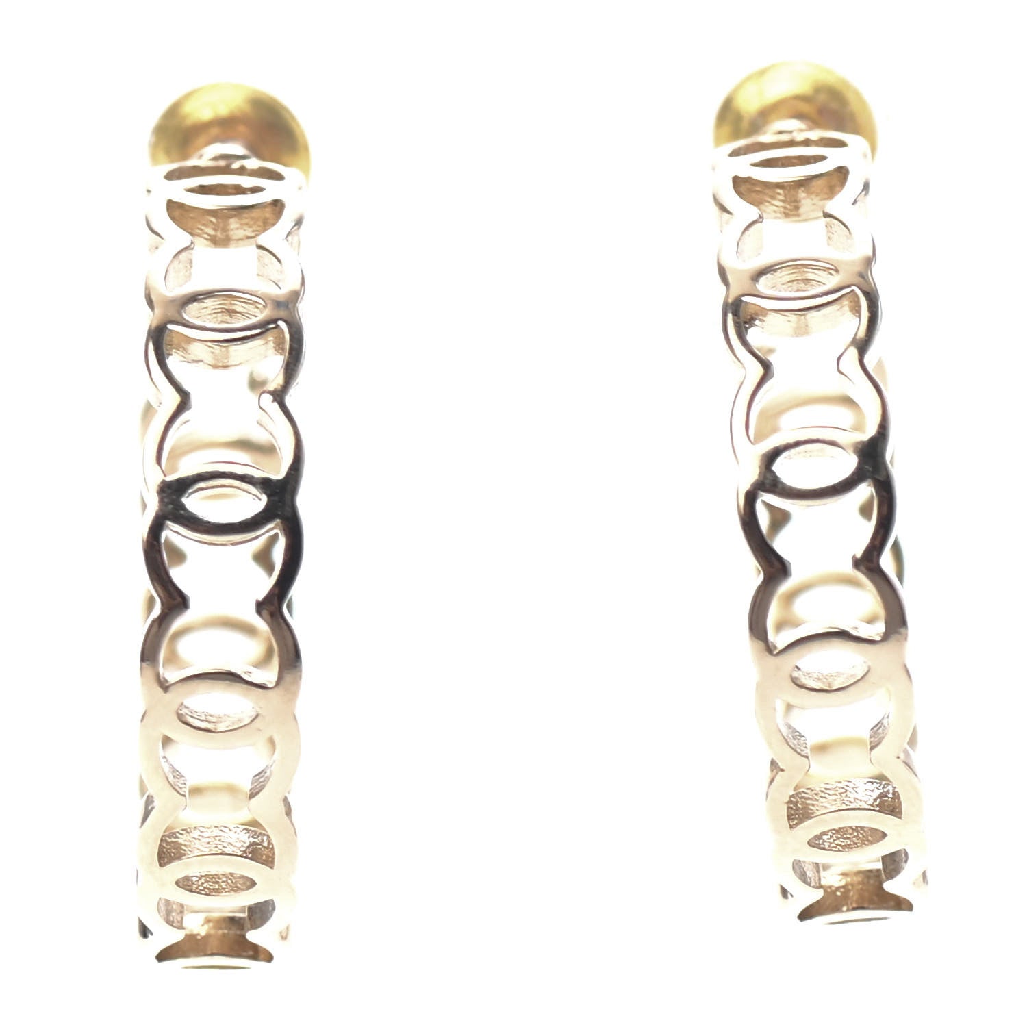 Chanel Metal CC Hoop Earrings Gold 1 of 4