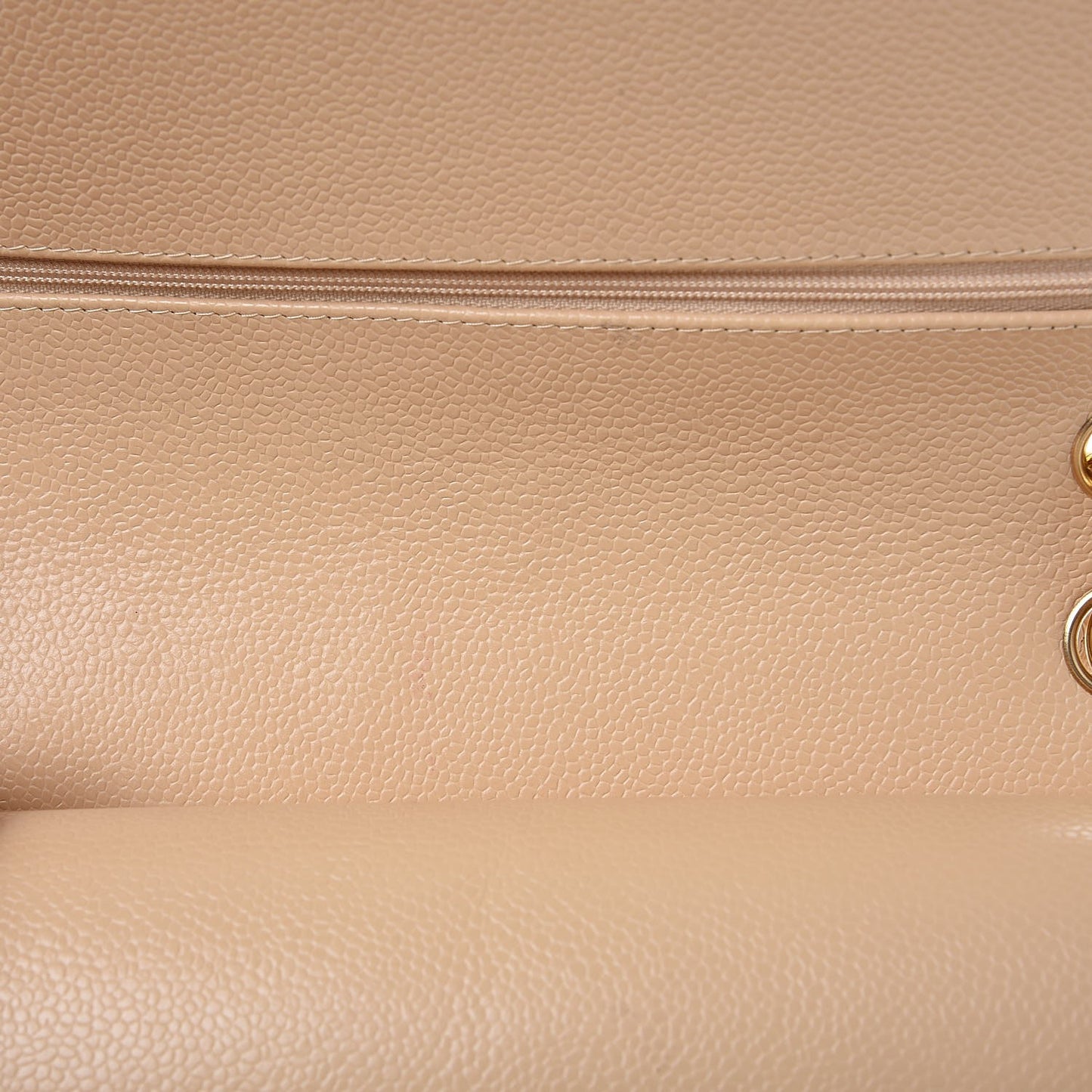 Caviar Quilted Jumbo Double Flap Beige Clair