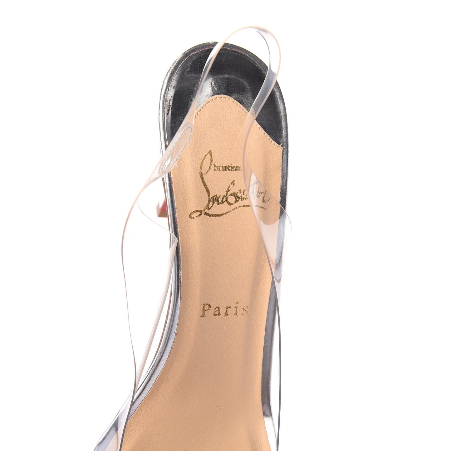 PVC Specchio Calf Just Picks 85 Slingback Pumps 39.5 Version Silver