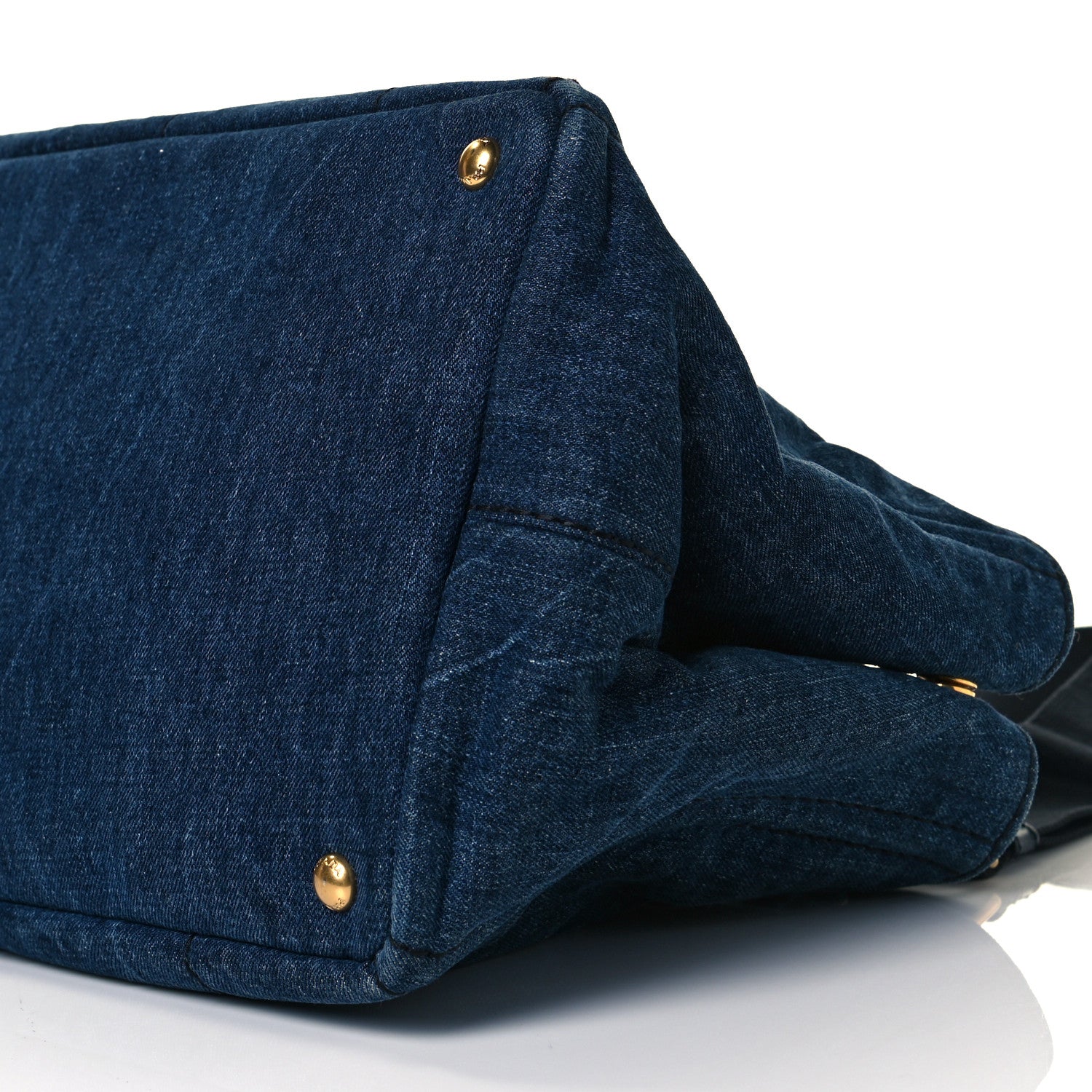 Prada Denim Logo Tote Bleu 6 of 8