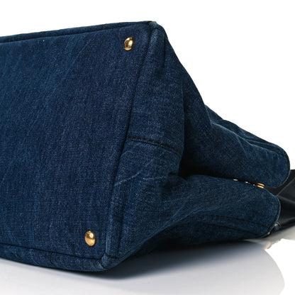 Prada Denim Logo Tote Bleu 6 of 8