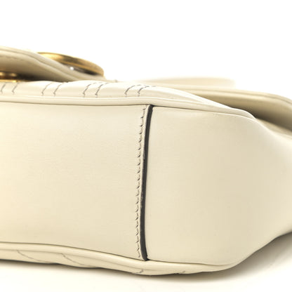 Gucci Calfskin Matelasse Mini GG Marmont Shoulder Bag White 9 of 11