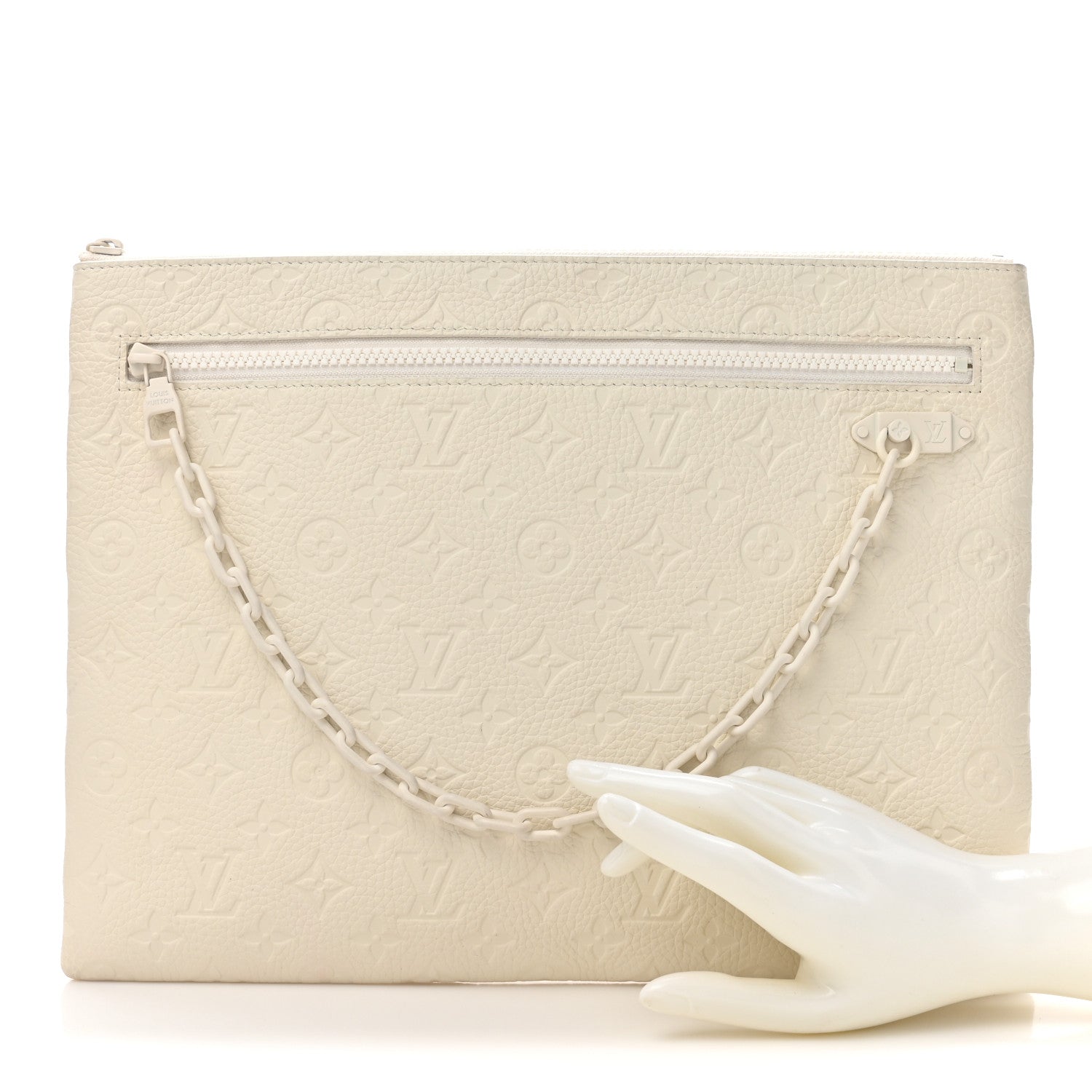 Louis Vuitton Taurillon Monogram Solar Ray A4 Pouch White 2 of 9
