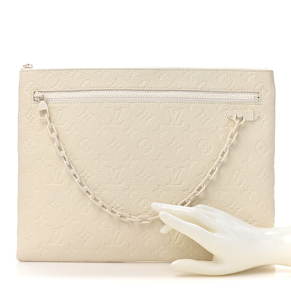 Louis Vuitton Taurillon Monogram Solar Ray A4 Pouch White 2 of 9