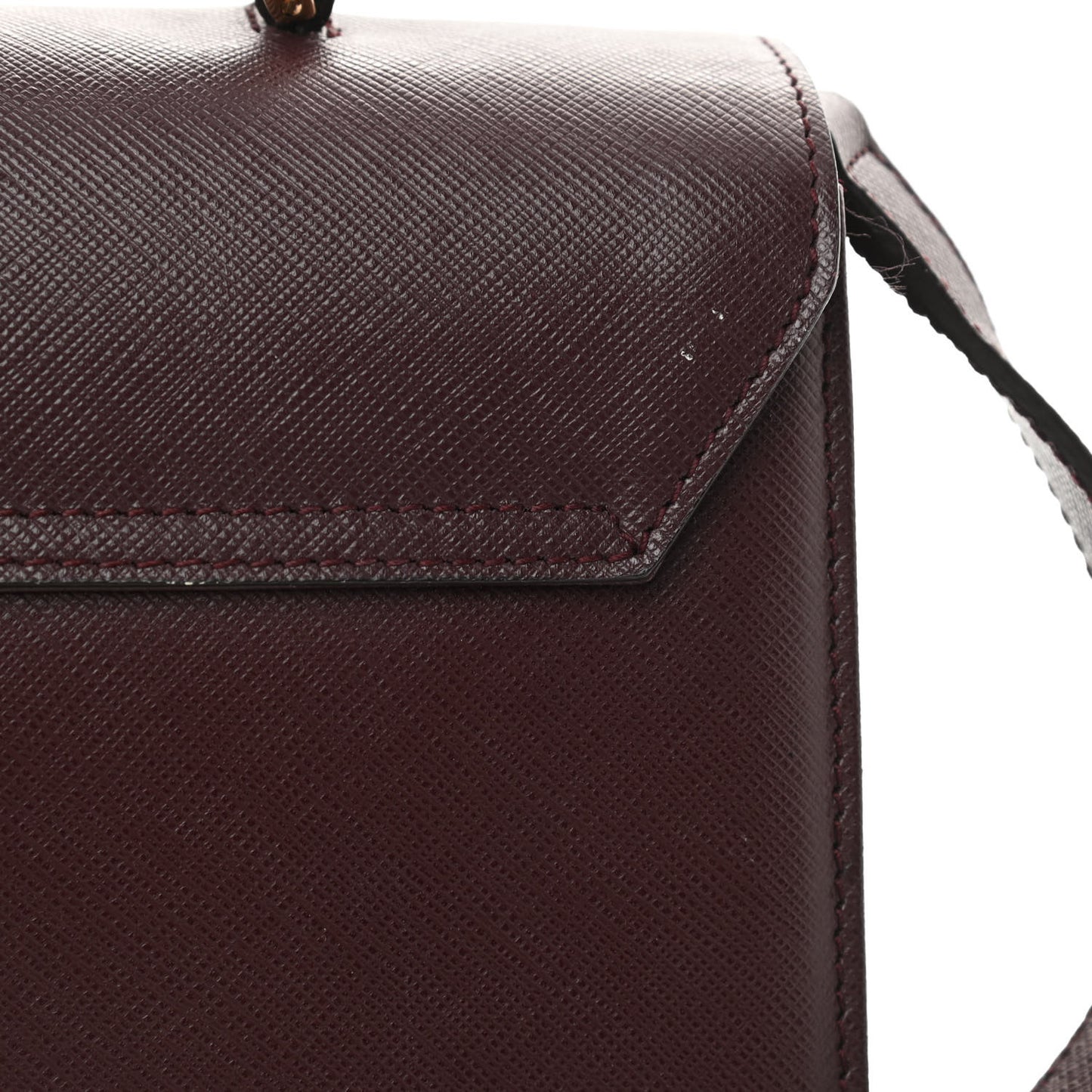 Calfskin Gancini Top Handle Shoulder Bag Burgundy