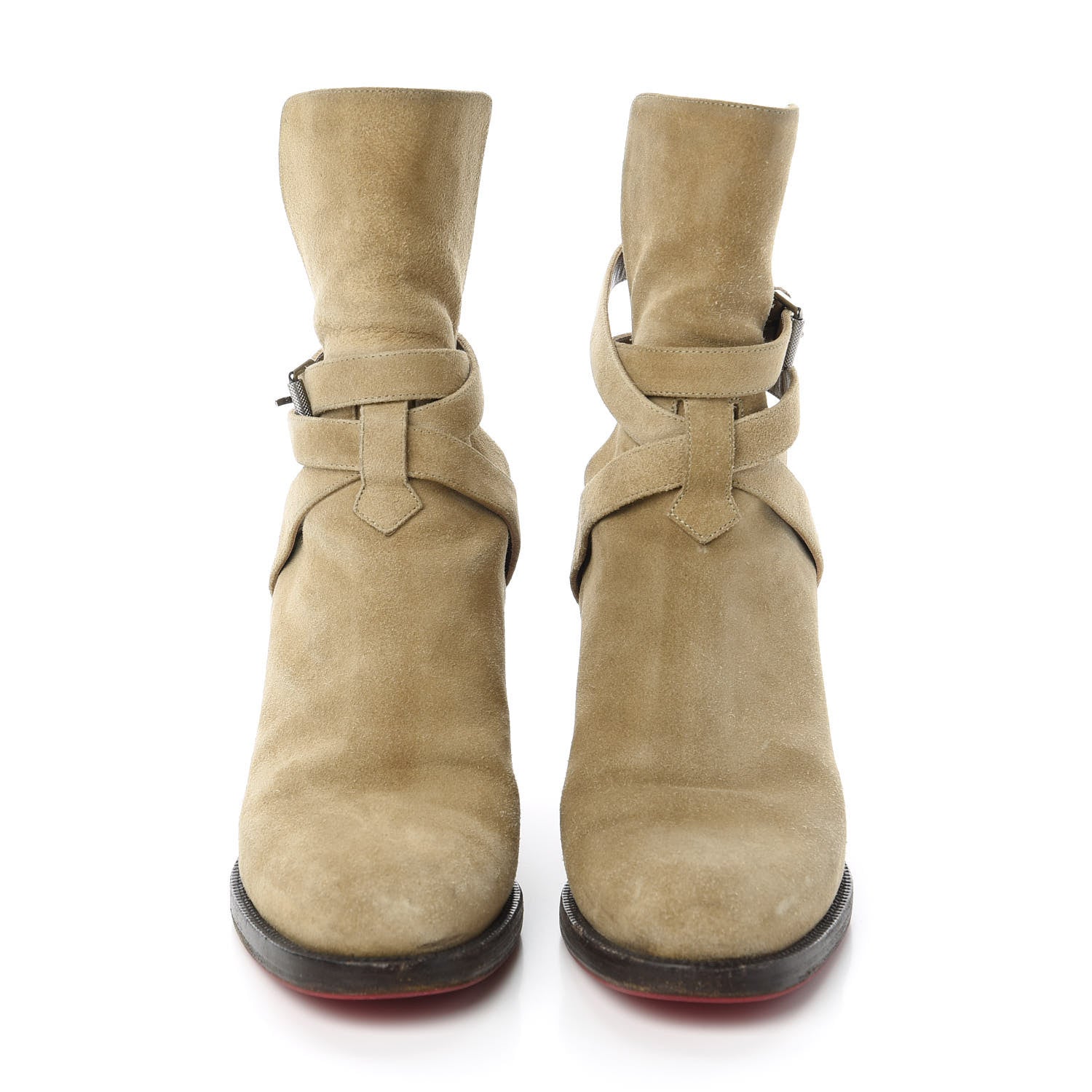 Christian Louboutin Suede Karistrap 70 Ankle Boots 37 Camel 2 of 7