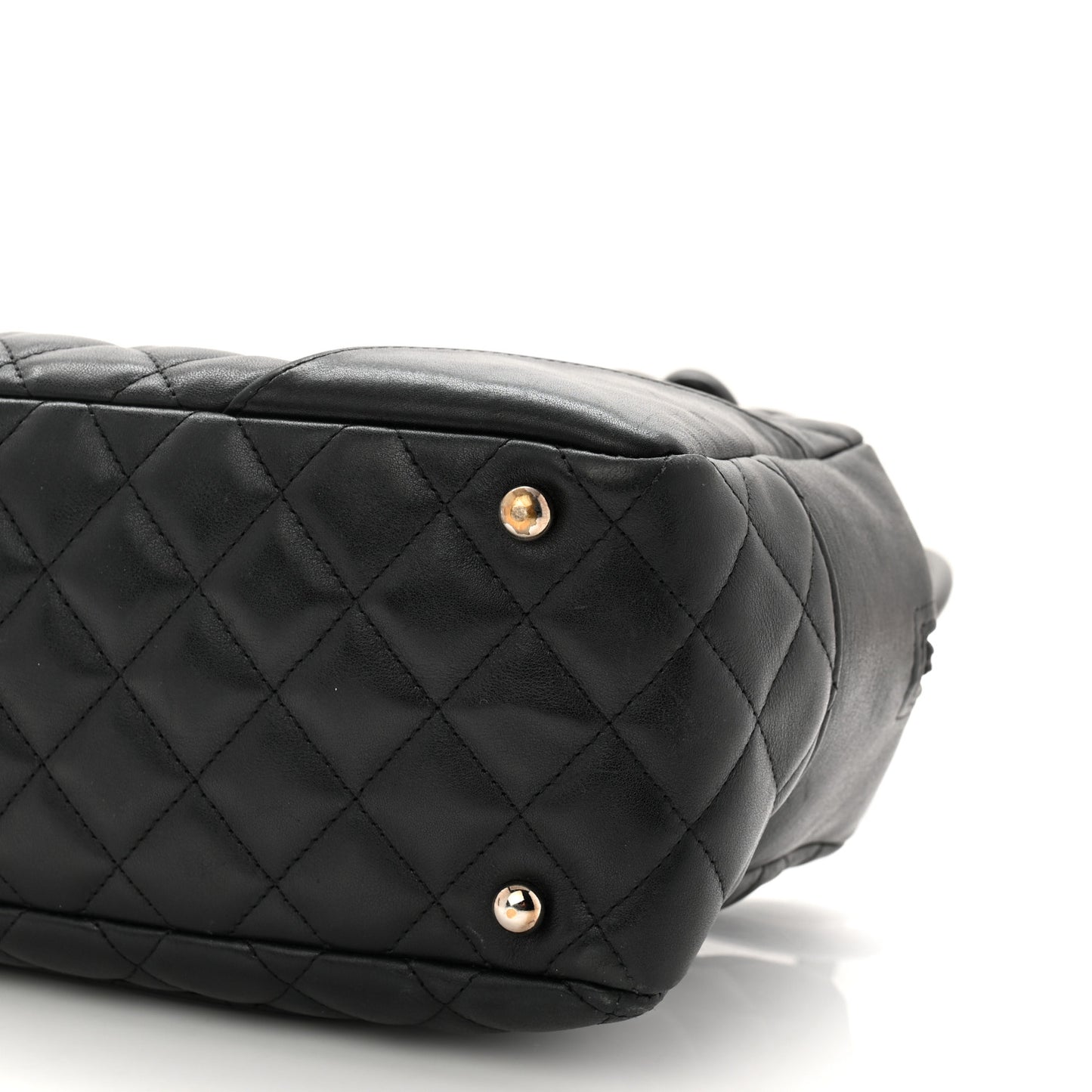 Calfskin Quilted Large Cambon Bowler Black