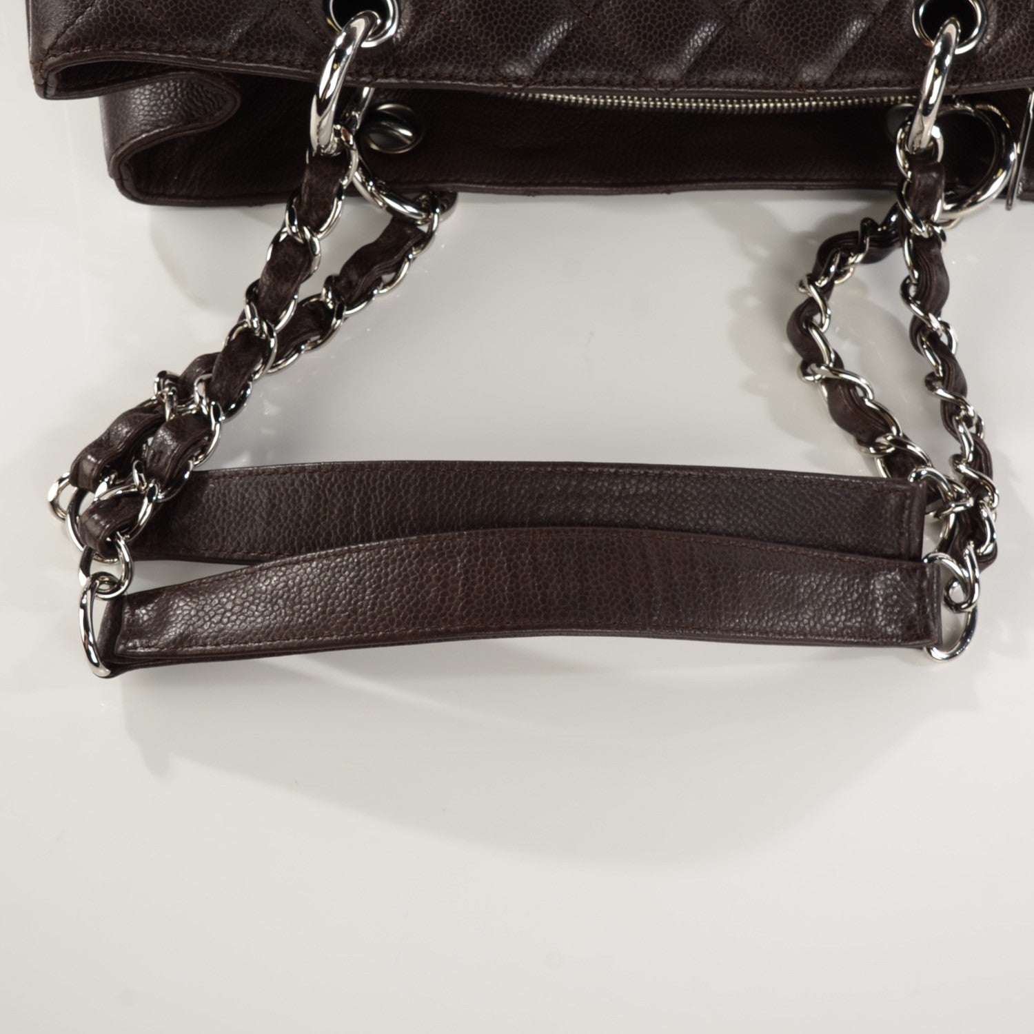 Chanel Caviar Quilted Grand Shopping Tote GST Dark Brown 8 of 10
