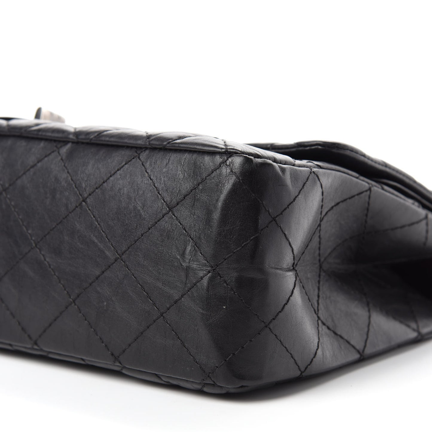 Aged Calfskin Quilted 2.55 Reissue 227 Flap Black