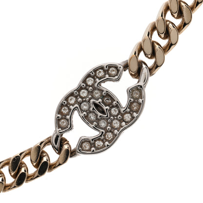 Chanel Crystal Chain CC Necklace Gold Silver 6 of 7