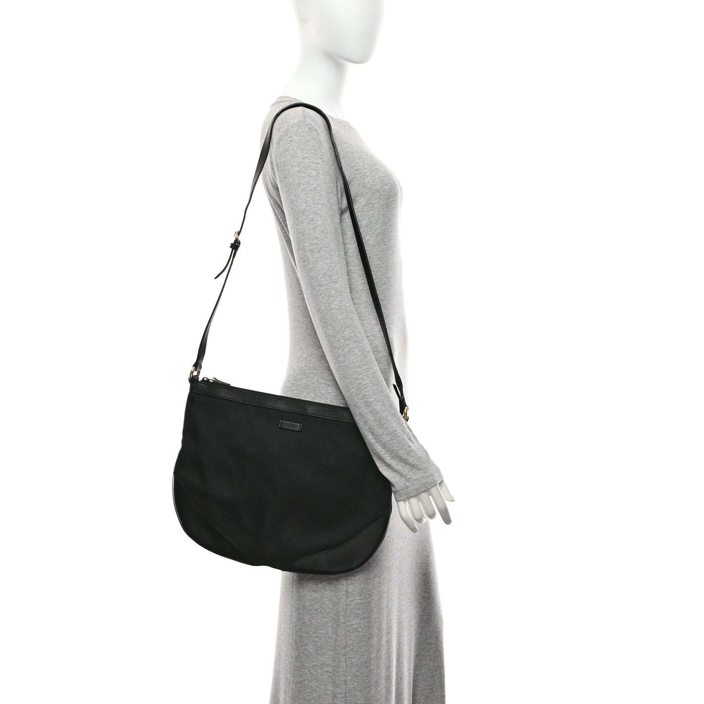 Canvas Large Half Moon Hobo Black