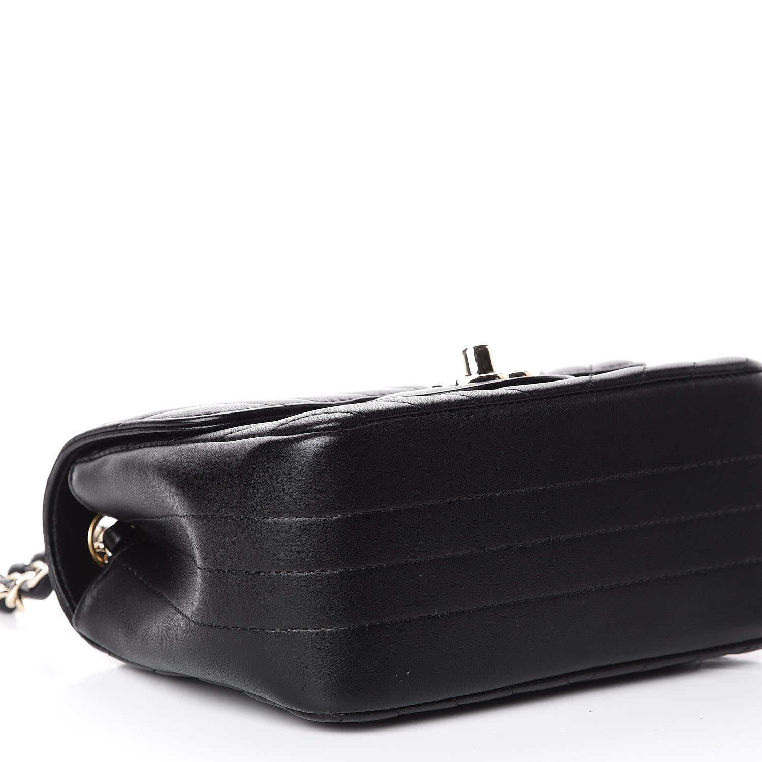 Chanel Lambskin Chevron Quilted Mini Square Flap Black 7 of 10